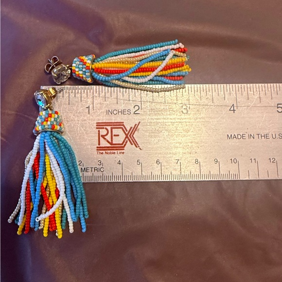 J. Crew Multicolor Beaded Tassel Earrings - Picture 2 of 8
